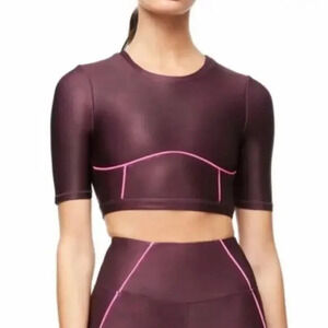Good American | The Electric Feel Crop Top in Plum/Purple - Size 1/Small
